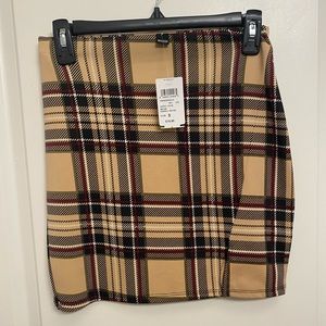 Windsor side slit plaid mini skirt